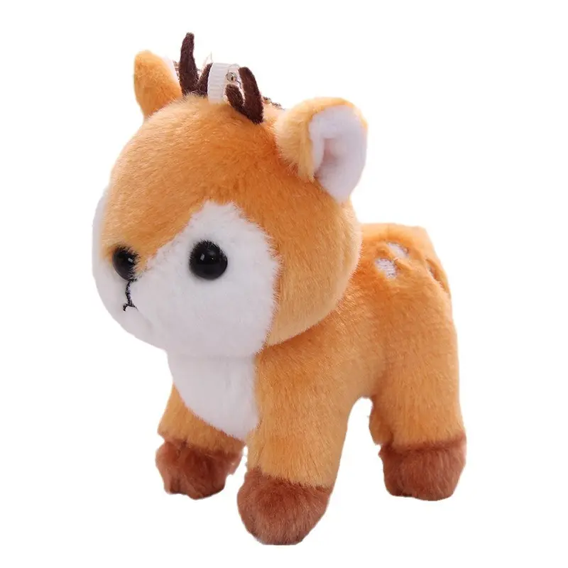 Karikatür orman hayvan zürafa peluş oyuncak geyik bez bebek sırt çantası kolye düşük fiyat özel pençe makinesi çocuk hediyeleri bebek