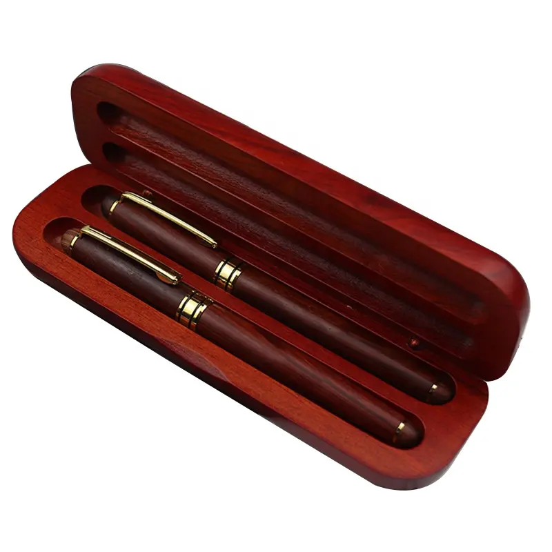 ชุดปากกาไม้มีลายเซ็นพร้อมน้ำกล่องปากกาทำจากไม้ของขวัญทางธุรกิจ