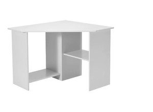 Mesa de escritorio de madera con forma de triángulo para ordenador, pequeño espacio negro, moderno, con estantería para el hogar y la Oficina - Product Image 5
