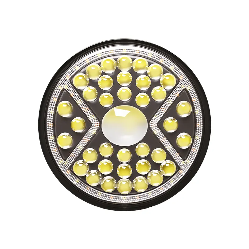 Phare à LED pour voiture Dot 7 Inch Led White + Yellow Headlight pour Jeep Wrangler Jl Jk Driving Lamps