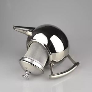 玲珑不锈钢搪瓷茶壶银/金厨具耐热花茶壶带滤茶器咖啡水 - Product Image 5