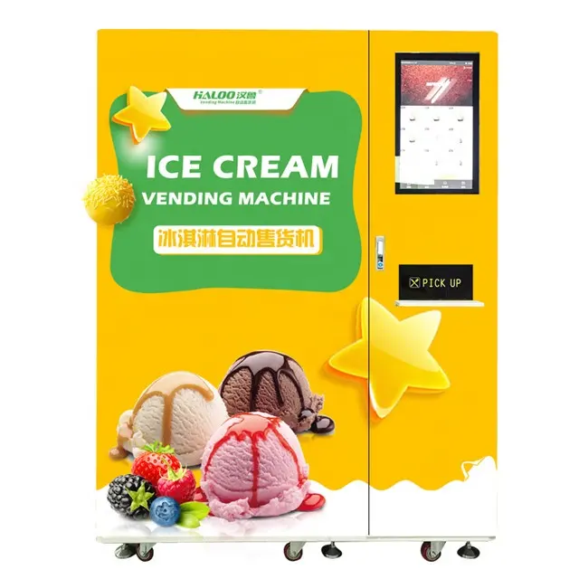 Haloo 32 인치 아이스크림 자판기 신선한 식품 제조기 자동 판매용 상업용 기계