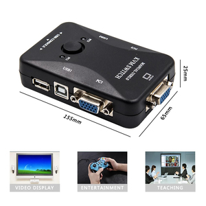 2-Port USB 2.0 KVM Switch with 1920*1440 VGA Switch Spliter Box Includes Keyboard Mouse Monitor <strong>Computer</strong> Key Genre Ready Stock! - Product Image 5