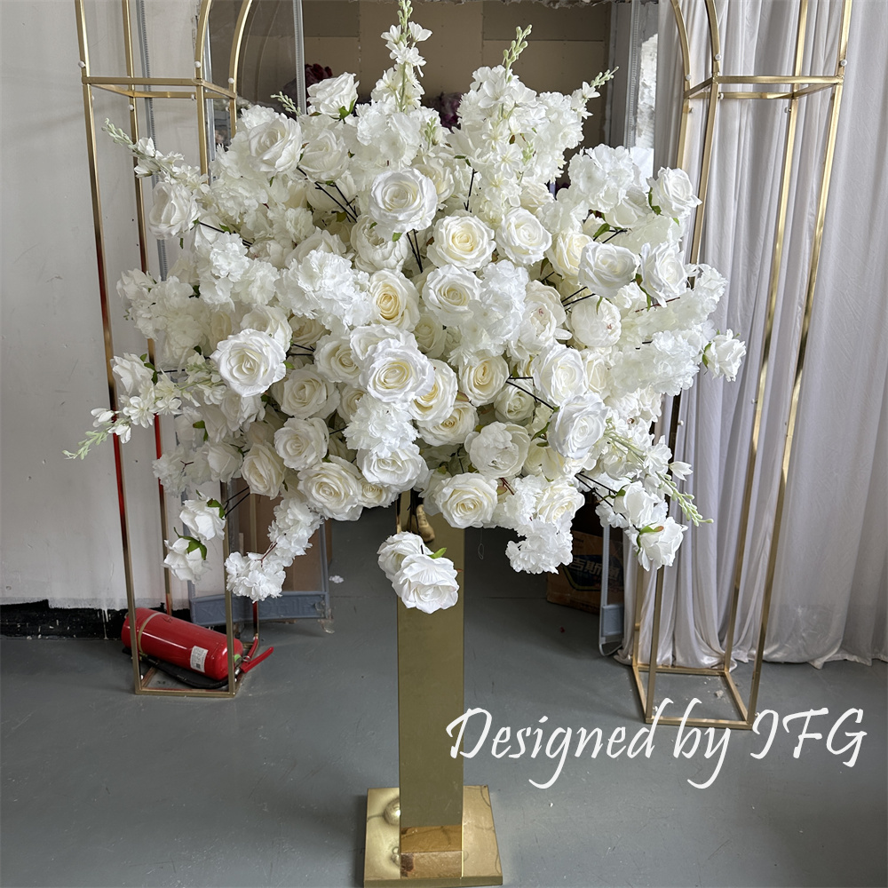 Bola de flor blanca de 80cm de diámetro 05