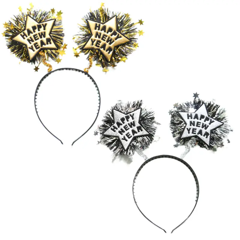 Altın gümüş noel partisi süslemeleri mutlu yeni yıl arifesi bantlar Hairband saç çember aksesuarları fotoğraf sahne parti malzemeleri