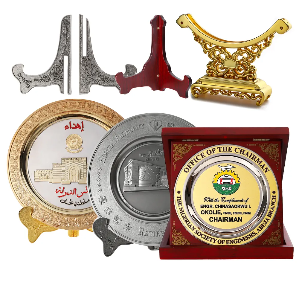 Manufacturer Custom Design 3D Award Medal Plaque Coin Holder Metal Or Wooden Display Stands Racks