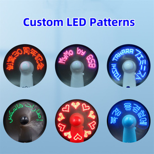 Creativo nuevo Mini ventilador LED USB con luz RGB Pantalla LED portátil programable y función de mensaje DIY Stock disponible - Product Image 3