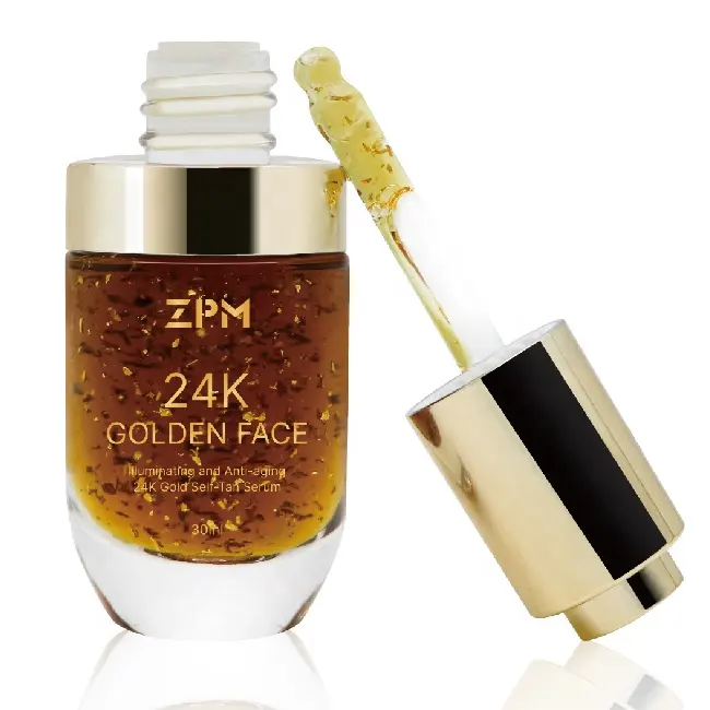 ZPM OEM/ODM Private Label Hot Sale Deep Dark Tanning Oil Sunless Self Tanner Fake Tan Drops 24K Golden Face Self Tanning Serum