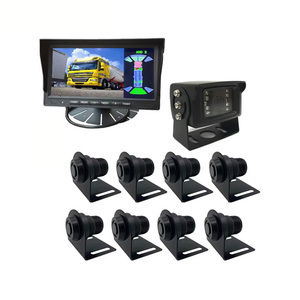 Sistema de Sensor de estacionamiento de vehículos pesados, Sensor de detección de obstáculos ciegos de coche de respaldo con sistema de cámara de marcha atrás con Monitor de 7 pulgadas