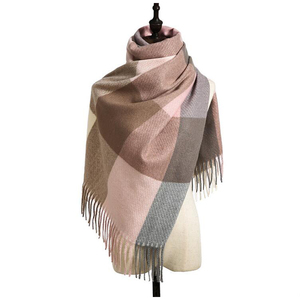 Chúng tôi của phụ nữ Kẻ Sọc Cashmere khăn tippet dày Acrylic Áo len Twill kiểm tra quấn khăn choàng dài phong cách nóng Bán phụ kiện mùa đông - Product Image 5