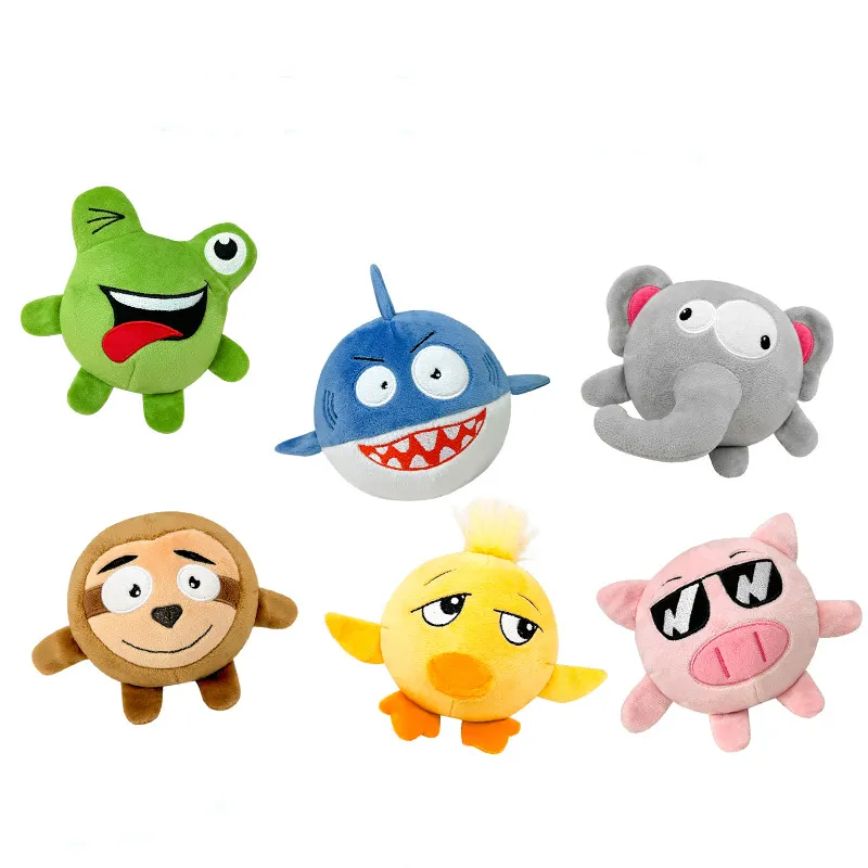 Eco-friendly pet toys bouncy ball dog toys Cartoon animal double layer dog chew toys