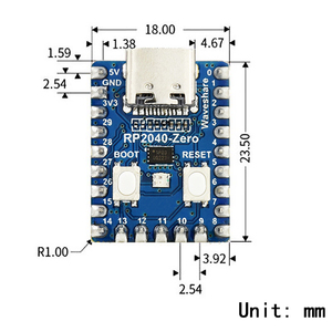 Orijinal ahududu Pi PICO geliştirme devre kartı modülü RP2040-Zero mini mikrodenetleyici çift çekirdekli Cortex M0 + işlemci 2MB FlashUSB