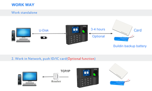 A12 Escáner biométrico de huellas dactilares Máquina de asistencia de huellas dactilares Registrador de tiempo de empleado y reloj de tiempo con TCP/IP - Product Image 6