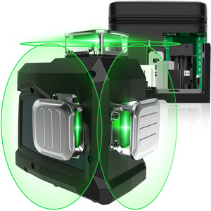 Industriële 12-lijns groene laserwaterpas Pro 3x360 kruislijnconstructie twee verticale en één horizontale pendel zelfnivellerend - Product Image 1