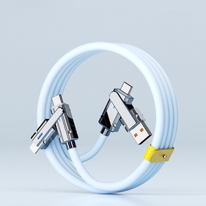 Factory 100W <strong>2</strong> <strong>in</strong> <strong>2</strong> PD Fast USB Cable Retractable Data Cable Portable 4 <strong>in</strong> <strong>1</strong> Micro USB Type C Charge Cable - Product Image 3