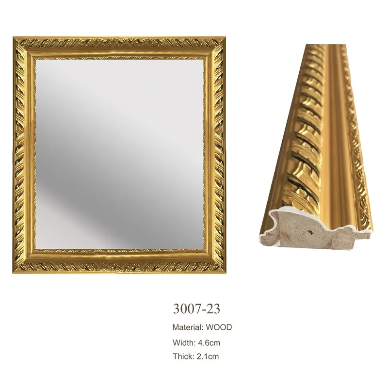 Dafen Fabbrica Oro Cornici All'ingrosso Classico Barocco Specchi Cornice Della Parete Della Decorazione Della Pittura A Olio di Legno Cornice