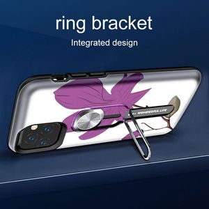 IPhone 11 Pro用リング電話ケース、フィンガーストラップと金属製の装飾が施されたフローラルフォトクロミックハイブリッド電話カバー - Product Image 3