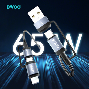 Bwoo PD 27W สายชาร์จ USB อเนกประสงค์, สายไนลอนแบบถัก4 in 1พอร์ตชนิด C สำหรับ iPhone 15 14 13 12 11 PRO MAX XS XR XS - Product Image 5