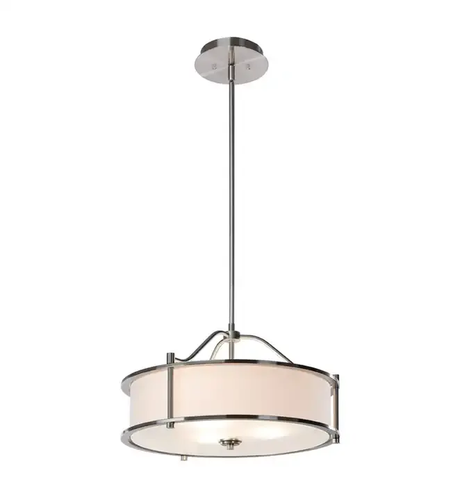 Iron Fabric Shade Drum Minimalist Home Dekoration hängende Nacht führte Kronleuchter Decke Luxus moderne Kronleuchter Pendel leuchte