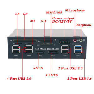 SATA eSATA 2 x USB 3.0 ve 6 x USB 2.0 Hub SD TF MMC M2 CF MS kart okuyucu ile özel çok fonksiyonlu sabit disk ses fişi - Product Image 2