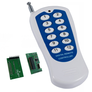 Feste Code-Funk fernbedienung 12 Tasten Programmier bare Pt2262-Chip-Fernbedienung Diebstahls icherung 433MHz - Product Image 6