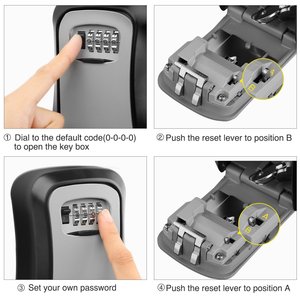 Cheap Full Plastic Key Lock Box 4 Digits Combination Weatherproof Wall <strong>Mount</strong> Key Safe <strong>Hide</strong> a Key Outside with Resettable Code - Product Image 3