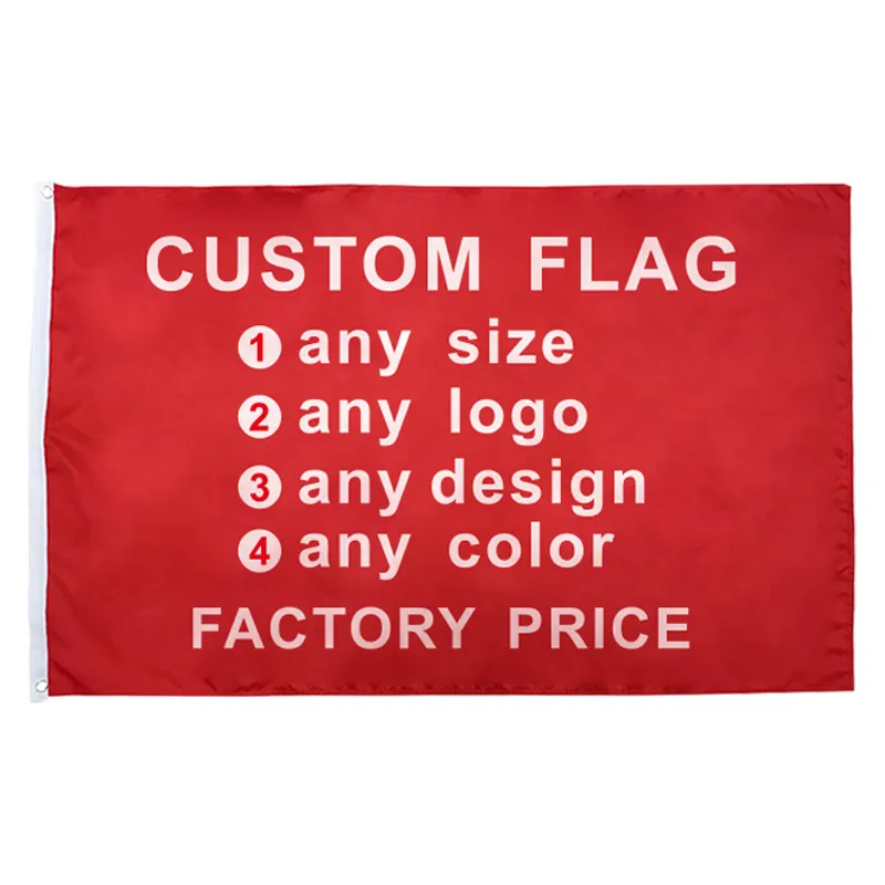Bandiere promozionali all'ingrosso banner logo personalizzato di alta qualità design rosso bianco verde bandiere di tutte le dimensioni 3x5 piedi