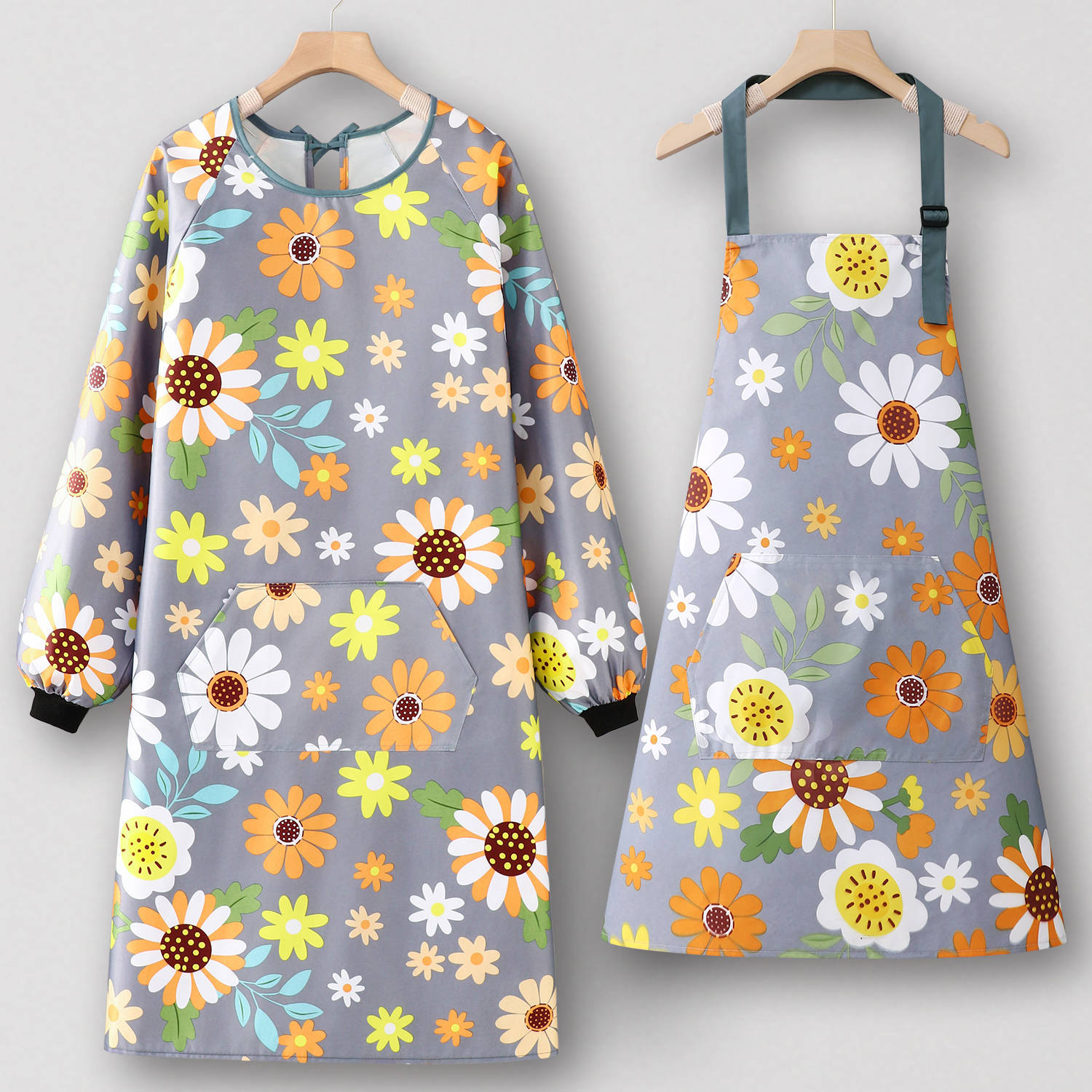 Tournesol imperméable réglable à manches longues + cou suspendu