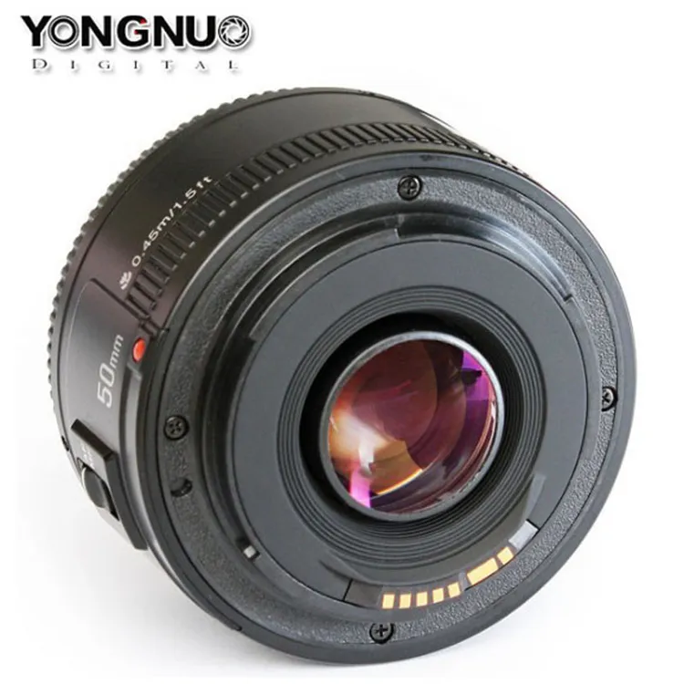 عدسة بؤرة مركزة بفتحة كبيرة متعددة الطبقات من YONGNUO YN50mm F1.8 AF MF عدسة بؤرة مركزة YN 50mm F1.8N لكاميرا Canon Nikon DSLR FX DX الإطارية