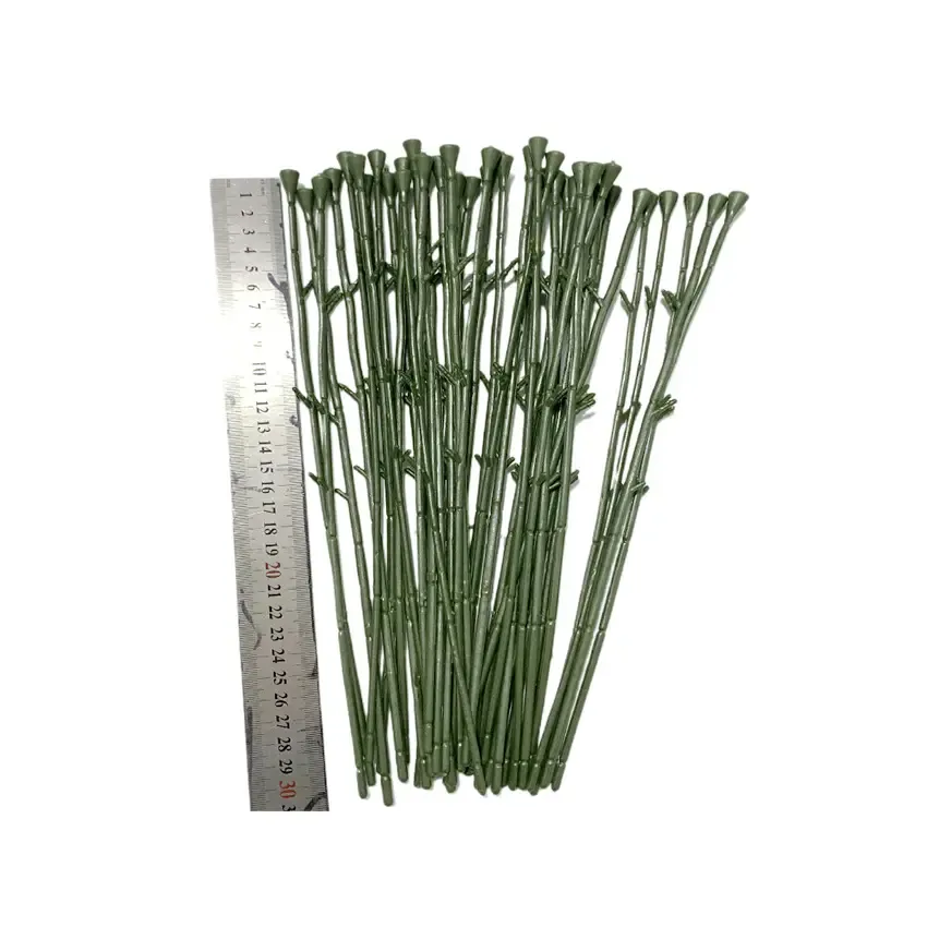 Пластиковая Цветочная зеленая Цветочная палочка для растений, проволока для флористов, искусственный цветок, стебель 30 см