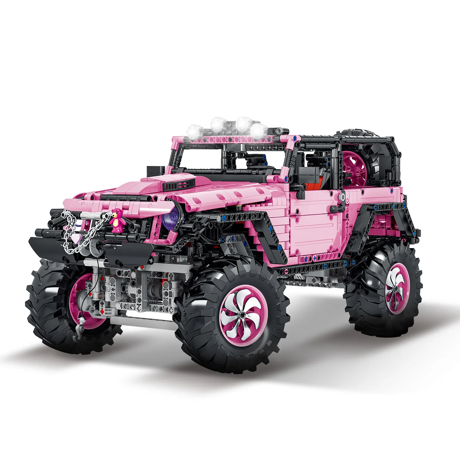 Mork 022010-1 fai da te mattone di plastica 2021 bambini giocattoli del cervello off road building block set di auto assemblaggio regalo rosa per ragazza mini mattone