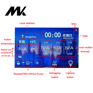 DC12V 60W Tuya Red inalámbrica LED Interruptores inductivos Espejo LCD Sensor táctil con función de atenuación Pantalla de temperatura de tiempo - Product Image 4