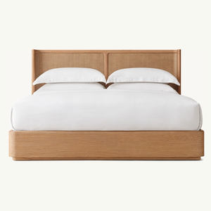 2024 Лидер продаж, мебель для спальни из ротанга, деревянная кровать размера «King-Size» с прикроватной тумбочкой - Product Image 5