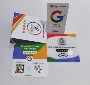 Fashional personalizzato QR codice stampato RFID Card NFC Google Review Card quadrato 13.56MHz PVC impermeabile PET