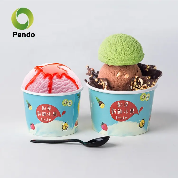 High Quality Ice Cream Cups Wholesale Customized Paper Cup Frozen Ice Cream Cup Food Beverage Packaging ice Cream Packaging