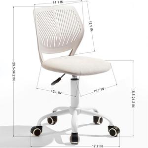 Luxury Classic Beige Home Office Chair Middle Back Style Swivel Rotating Design Mesh Chair for <strong>Computer</strong> Use - Product Image 3
