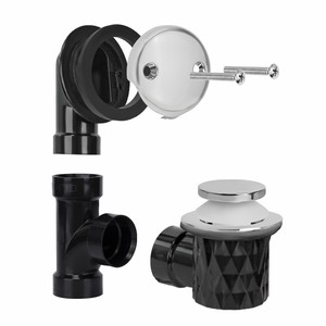 Uni-Greenバスタブ直接排水キット金属ABS PVC 1 1/2 "浴槽排水オーバーフロー付きフェイスプレートクローム浴槽廃棄オーバーフローキット付き - Product Image 4