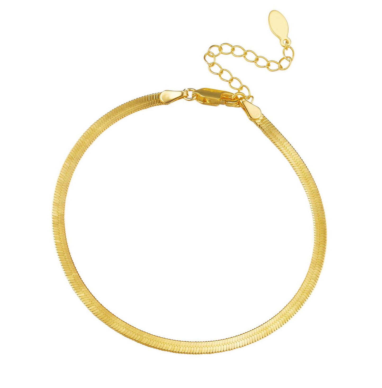 Gold bracelet Width 2.8mm length 17+4cm