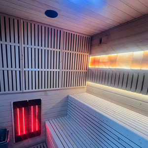 Boyce per tutte le stagioni Sauna interna con <span class=keywords><strong>Timer</strong></span> di controllo dell'umidità 220V stufa elettrica in legno massello di pino funzione di vapore umido per ville