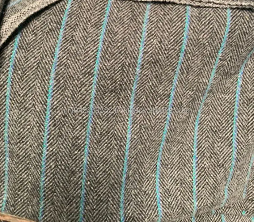 Tissu en laine mélangé à rayures de qualité supérieure doux et luxueux pour chemise et blazer produits exclusifs personnalisés faits à la main