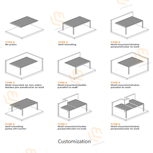 4m x 5m Gazebo Sliding Wasserdicht 4x6 sürgülü kapı ile louroof çatı Pergola kitleri - Product Image 2