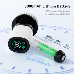 Bàn chải vệ sinh điện tử hiển thị kỹ thuật số 7 trong 1, máy chà xoay, sạc lại, không dây, tiện dụng cho nhà tắm, nhà bếp - Product Image 5