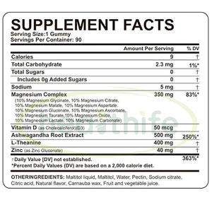 Suppléments de marque privée Oem 14 en 1 Complexe de vitamine D3 Zinc L-théanine Ashwagandha Glycinate de magnésium Gommes - Product Image 2