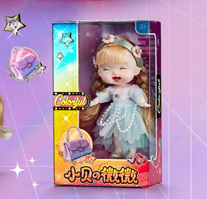 13cm Mini PVC Soft <strong>Toy</strong> Dolls with 3D Realistic Eyes Assorted Colorful Outfits Perfect Choice for Kids Gift Box Carton - Product Image 1