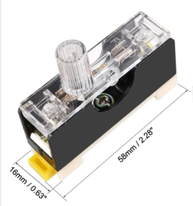 FS-101 1位置照明ヒューズホルダー6x30MMベースLEDインジケータライト付き250Vガラスヒューズ5A 10A 15Aヒューズ部品用 - Product Image 2