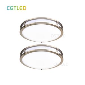 Stock ETL Double Ring <strong>Ceiling</strong> LED Flush Mount 20W CCT Switchable <strong>Simple</strong> <strong>Design</strong> Round 13inch Nickle Dimmable <strong>Ceiling</strong> Fixture - Product Image 1