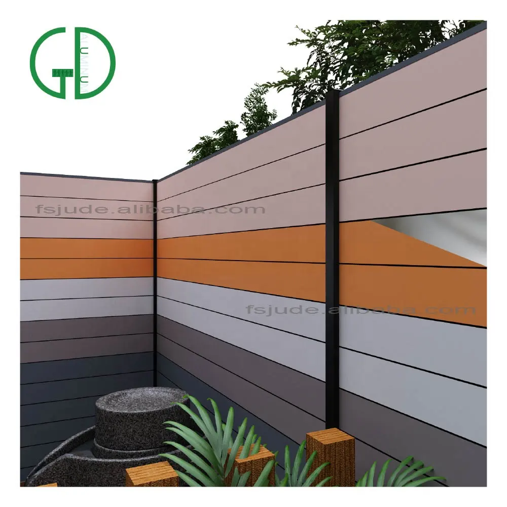 GD-vallas de privacidad para jardín, vallas de aluminio con recubrimiento de polvo para patio