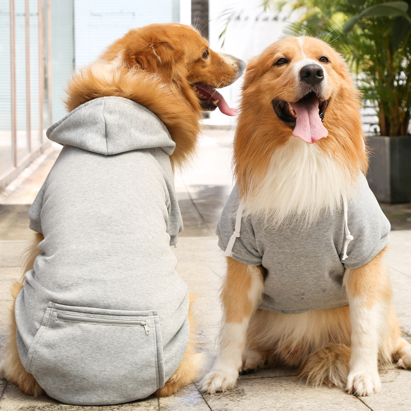 Big dog zipper pocket sweatshirt gray