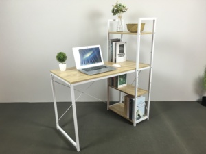Escritorio de oficina con estantería Mesa de estudio conveniente para el hogar o el trabajo con computadora estacionaria - Product Image 4