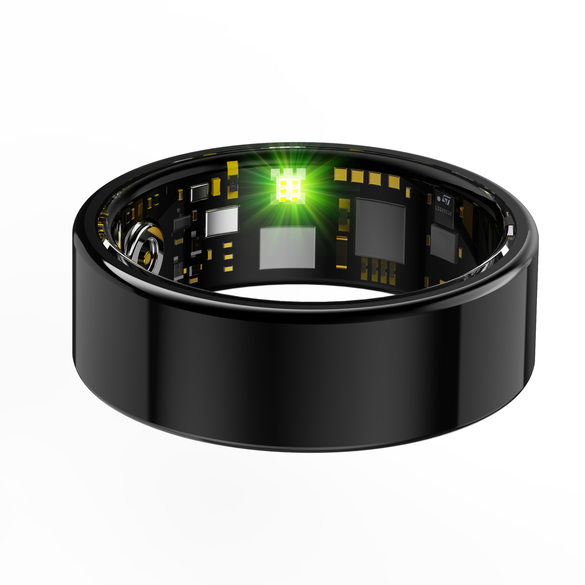 Smart ring, black magnetic charging cable, size 13